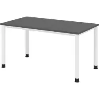 Bümö Schreibtisch Serie-H - Nachbildung: Graphit, Gestell: Weiß, Größe: 140 x 80 cm
