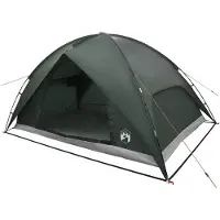 vidaXL Campingzelt mit Regenhaube wasserdicht Kuppel Olivegrün