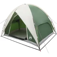 vidaXL Campingzelt mit Regenhaube wasserdicht 4 Personen Grün