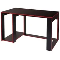 Décoshop26 - Computertisch 120x60x76cm schwarz/rot MDF 04_0001454
