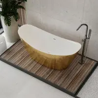 NEXTREND - GmbH Freistehende Badewanne SIENA - Acryl - 173 x 73 x 75 cm - Blattgold-Oberfläche