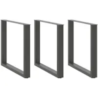 Helloshop26 - Set aus 3 U-förmigen Esstischbeinen 90 x 72 cm mit verstellbaren Nivellierfüßen modernes Design anthrazitfarbener 02_0057450