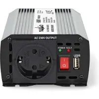 Nedis Power Inverter änderte Sinus-Wellen - Eingangsspannung: 12 V DC - Geräteausgangsanschluss: Type F (CEE 7/3) / USB-A - 230 V AC 50 Hz - 600 W - Spitzenleistung: 1200 W