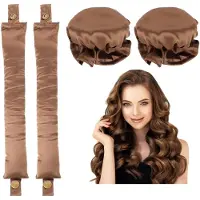 INF Set mit Lockenwicklern und Satinschnur – locken Sie Ihr Haar über Nacht Brown