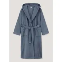 Hessnatur Langer Bademantel Relaxed in stahlblau | Gr.: M