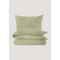 Hessnatur Musselin Bettwäsche-Set in pastelloliv | Gr.: 240x220 (2x 40x80 cm)