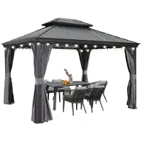 PURPLE LEAF Hardtop Pavillon 3x3.65m wasserdicht winterfest und stabil für den Garten,Bronze