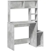 vidaXL Schreibtisch mit Regal Betongrau 100x45x140 cm Holzwerkstoff