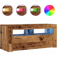 vidaXL TV-Schrank mit LED-Leuchten Altholz-Optik 90x35x40 cm