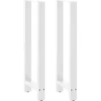 Helloshop26 - Set aus 2 modernen Bartischbeinen mit verstellbaren Nivellierfüßen 50 x 110–111 cm weißer Stahl
