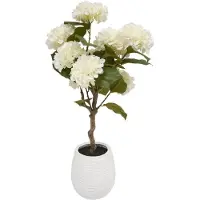 Atmosphera Sztuczna hortensja w ceramicznej doniczce MIKA, biała, wys. 100 cm