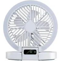 Lifetime Air Tischventilator, wiederaufladbar – Mini-USB-Ventilator, 1200 mAh – 5 Geschwindigkeitsstufen und LED-Anzeige – 21 x 20,5 x 23 cm – Weiß
