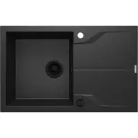 Deante 1-bowl granite sink with drainer - mounted flush with the worktop