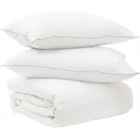 vidaXL Bettwäsche-Set mit Kissen 2 pcs Weiß Bambusfaser