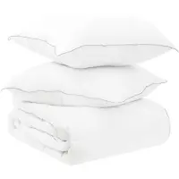 vidaXL Bettwäsche-Set mit Kissen Weiß 200 x 200 cm Polyester, Bambus