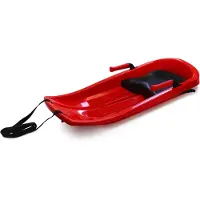 PLASTKON Bob Flash aus robustem Kunststoff, Rot, mit Bremsen und Sitz, 84 x 41 x 16 cm