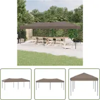 The Living Store Partyzelt Faltbar Taupe 3x6 m