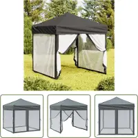 The Living Store Partyzelt Faltbar mit Seitenwänden Anthrazit 2x2 m