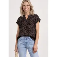 Street One Shirtbluse mit geschlitztem Rundhalsausschnitt