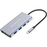 Conceptronic DONN20G 10-in-1 USB 3.2 Gen 1 Dockingstation, HDMI, VGA, USB-A 5Gbps, USB-C 5Gbps, SD, TF/MicroSD, Audio, GbE LAN, 100W USB PD