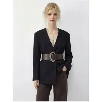 Bianco Gürtel-Blazerjacke mit V-Ausschnitt