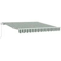 vidaXL Ausziehbare Markise Grün und Weiß 350 x 250 cm
