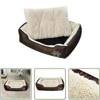 The Living Store Warmes Hundebett mit Polsterkissen L