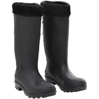 vidaXL Gummistiefel mit Herausnehmbarem Innenfutter Schwarz Gr. 39 PVC