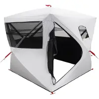 vidaXL Huntingzelt Weiß Blackout 2-Personen Polyester und Stahl