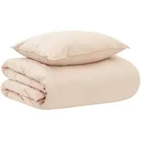 vidaXL Bettwäsche-Set Beige 137 x 200 cm Baumwolle, Kapok, Polyester