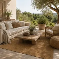 Snapstyle In- & Outdoor Flachgewebe Teppich Porto Natur Meliert, Größe:80x320 cm