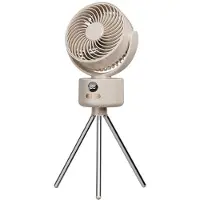 Zelurxx Outdoor Camping Ventilator Faltbar, Tragbarer Akku, 3 Stufen, 10m Wind, Type-C, Leise 35dB, Schwenkbar, Zelt-/Angel-/Reisefan, Beige