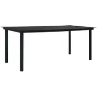 Furnicato Garten-esstisch Schwarz 190x90x74 Cm Stahl Und Glas