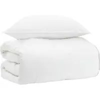 vidaXL Bettwäsche-Set Weiß 135 x 200 cm Baumwolle, Bambus, Polyester