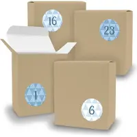 Itenga Adventskalender zum Füllen 24x Quader BRAUN + Sticker V08 Z26
