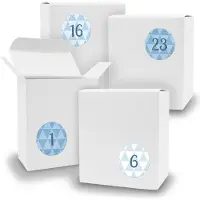 Itenga Adventskalender zum Füllen 24x Quader WEISS + Sticker V07 Z26