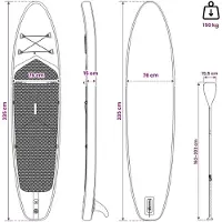 vidaXL Aufblasbares Stand-Up-Paddle-Board POSEIDON Grün PVC