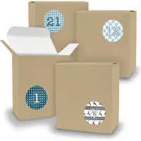 Itenga Adventskalender zum Füllen 24x Quader BRAUN + Sticker V08 Z05