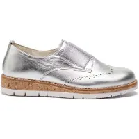 Gabor Damen Halbschuhe aus Leder silber 35