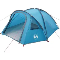 vidaXL Kuppelzelt 4 Personen Wasserdicht Blau Taft