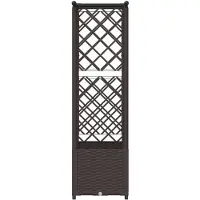 vidaXL Hochbeet mit Rankgitter und Dach Braun 124,5 x 40 x 136 cm PP