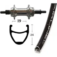 BikeParts Bike-Parts Laufrad|Hinterrad 28x1.75 Zoll Alunabe silber Vollachse 36-Loch Ro....
