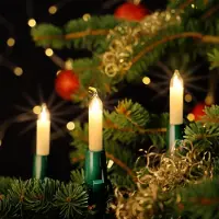 CLGarden NARVA Lichterkette für Weihnachtsbaum 30 Kerzen Beleuchtung warmweiß 17,4m Innen