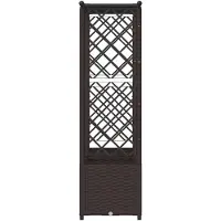 vidaXL Hochbeet mit Rankgitter und Dach Braun 203 x 40 x 136 cm PP