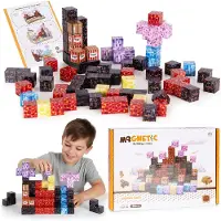 MULTISTORE Magnetische Bauklötze für Kinder, 86-teiliges Set mit Würfeln
