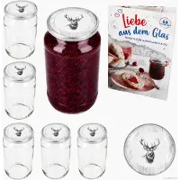 MamboCat 6er Set Rundglas 1062 ml To 82 Alois Hirsch Deckel incl. Diamant Gelierzauber Rezeptheft