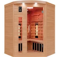Dewello Infrarotkabine Infrarotsauna LAKEFIELD 140cm x 140cm inkl. 5 Vollspektrumstrahler, 4 Karbonstrahler, 3 Personen