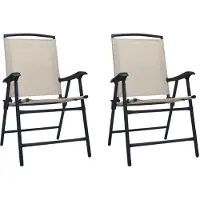 vidaXL Klappstühle, 2 Stück, Textilene Creme