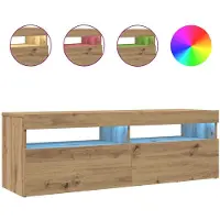 vidaXL TV-Schrank mit LED Artisan-Eiche 120x35x40 cm Holzwerkstoff