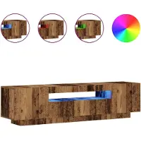 vidaXL TV-Schrank mit LED-Leuchten Altholz-Optik 160x35x40 cm